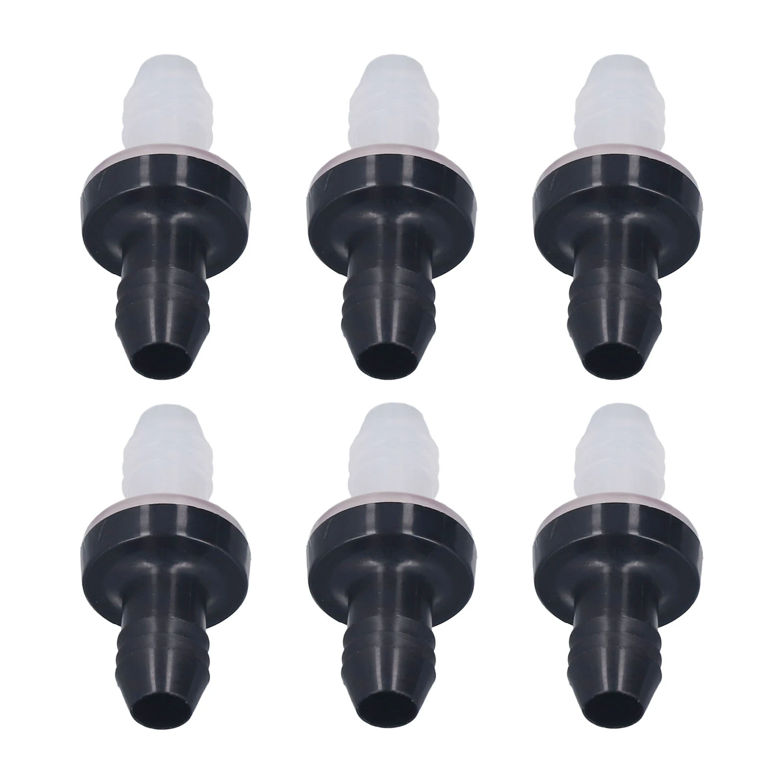 6Pcs Check Valve Plastic Non Return 1 Way Inline Valve for Liquid and Gas 3/8inch 10MM Interface Diameter CDPS6 PP Shell