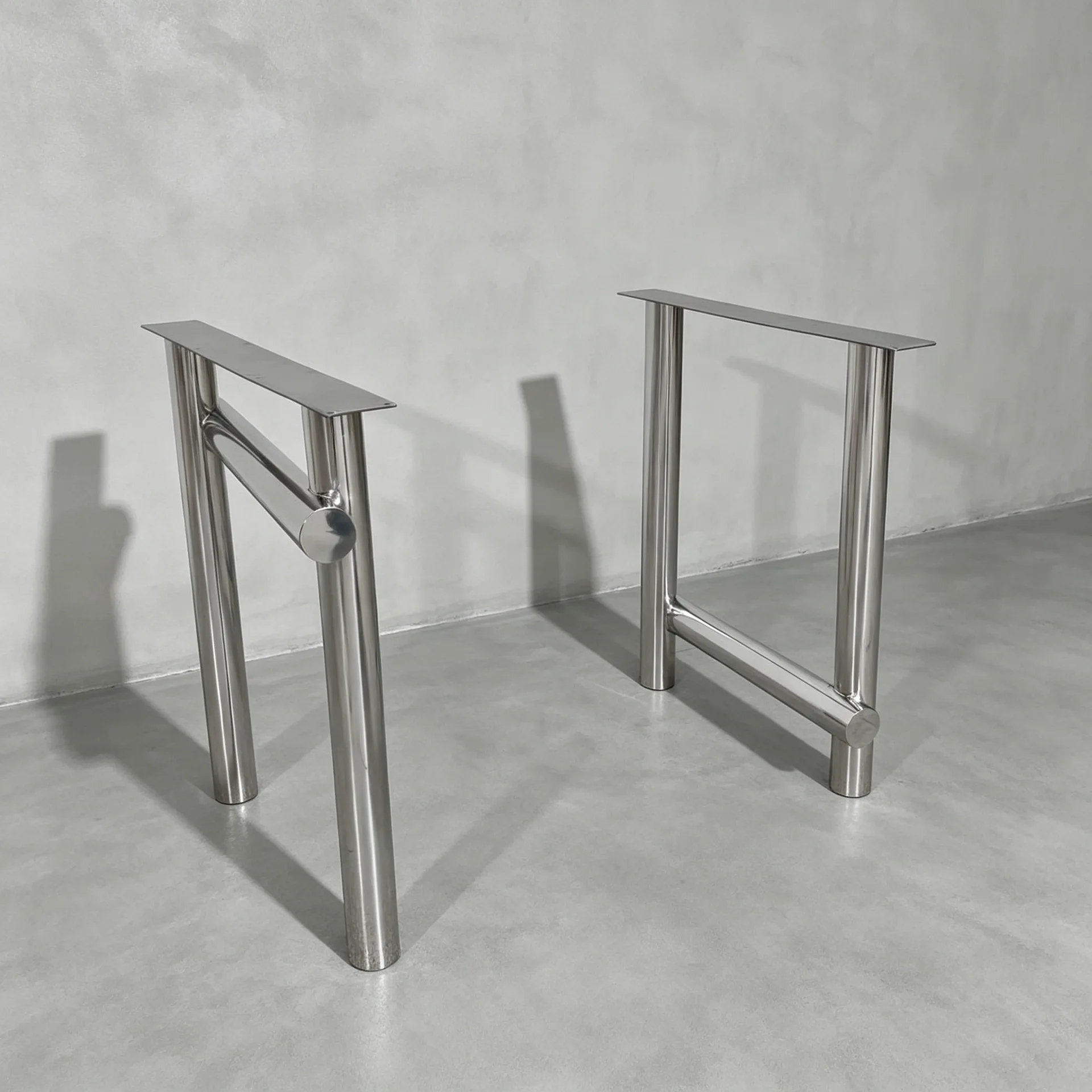 Stainless steel electroplated table legs, stainless steel dining table base, high-end household long table leg bracket