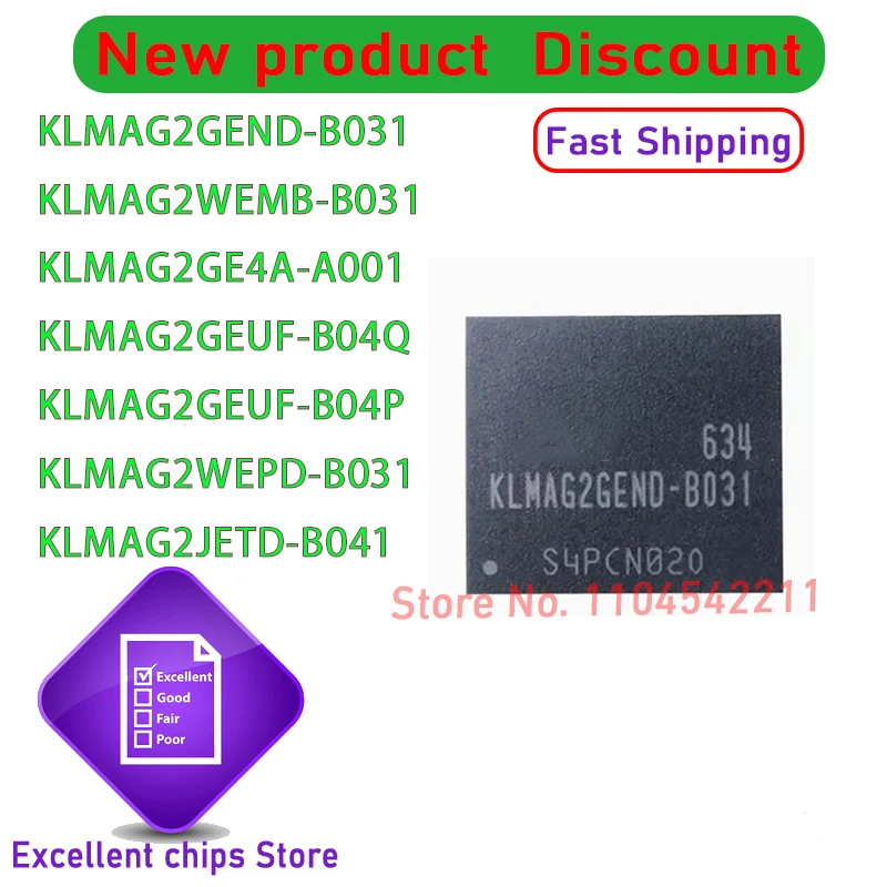 1 قطعة KLMAG2GEND-B031 KLMAG2WEMB-B031 KLMAG2GE4A-A001 KLMAG2GEUF-B04Q KLMAG2GEUF-B04P KLMAG2WEPD-B031 KLMAG2JETD-B041