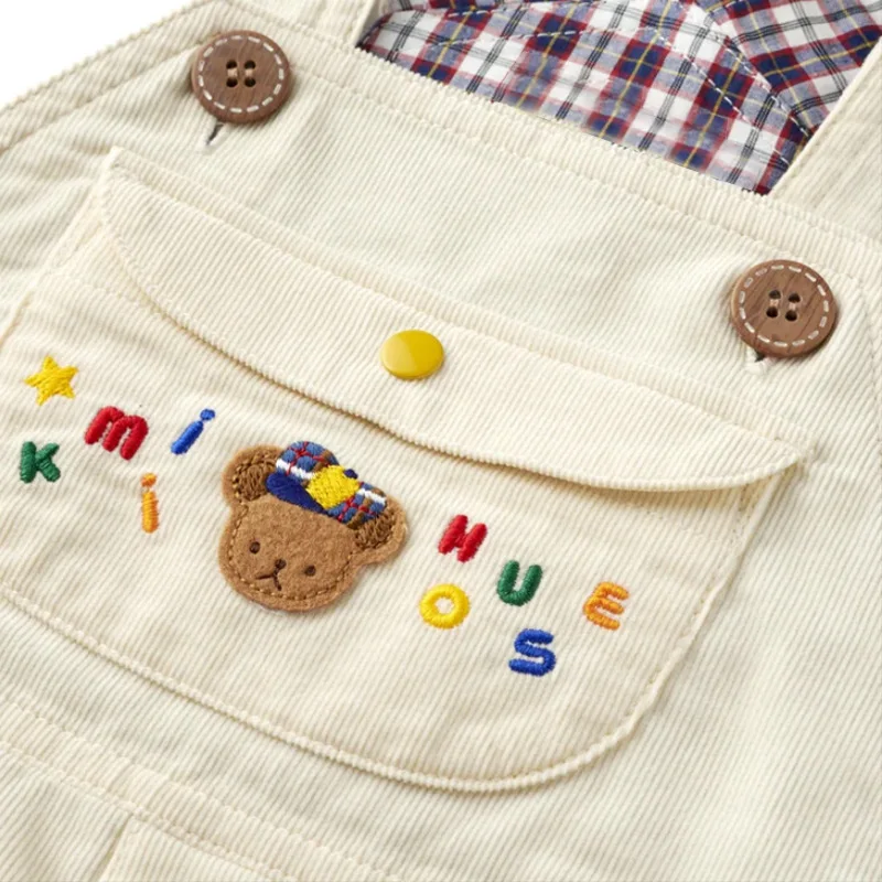 Boys Overalls Girls Pant Cartoon Bear Corduroy Pants Autumn Kids Clothes Baby Boy Clothes Children\'s Overall  Baby Jumpsuit