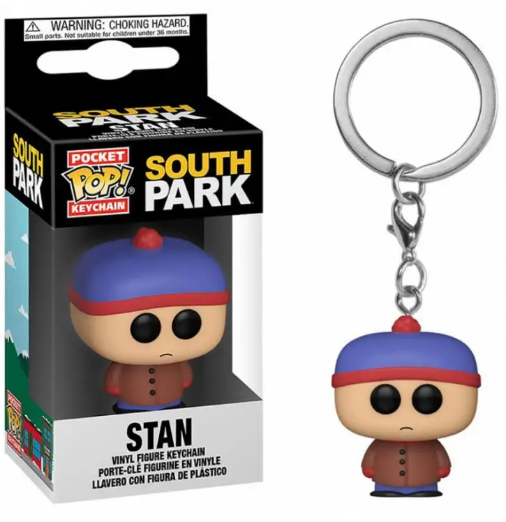 5 New Styles Funko POP Pocket Keychain South Park Kyle Stan Zombie Kenny Cartman PVC Model Toys for Children Birthday Gift