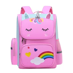 Kid Backpack for Girl Rainbow Unicorn Print Teen School Bag for 2-16Y Cute Kawaii Children Girl Backpack Waterproof BookBag