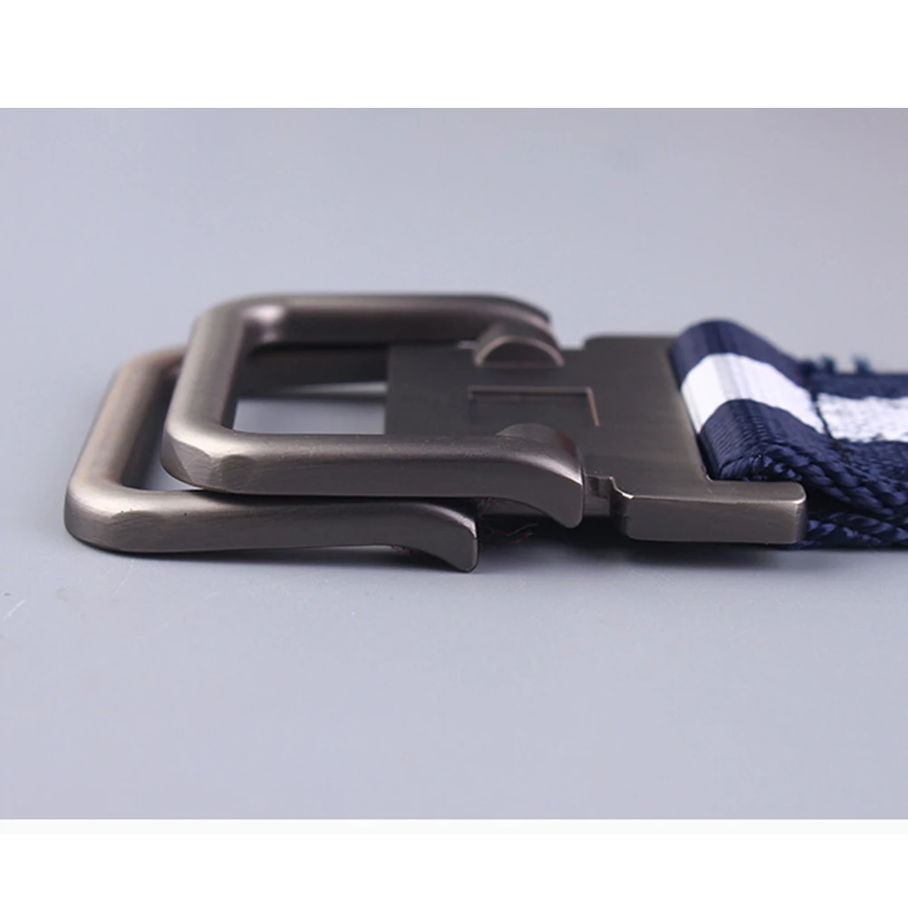 

Belt Heavy Duty Waist Belt Metal Buckle Adjustable Military Style Nylon Belts Waist Belt (Blue and White)