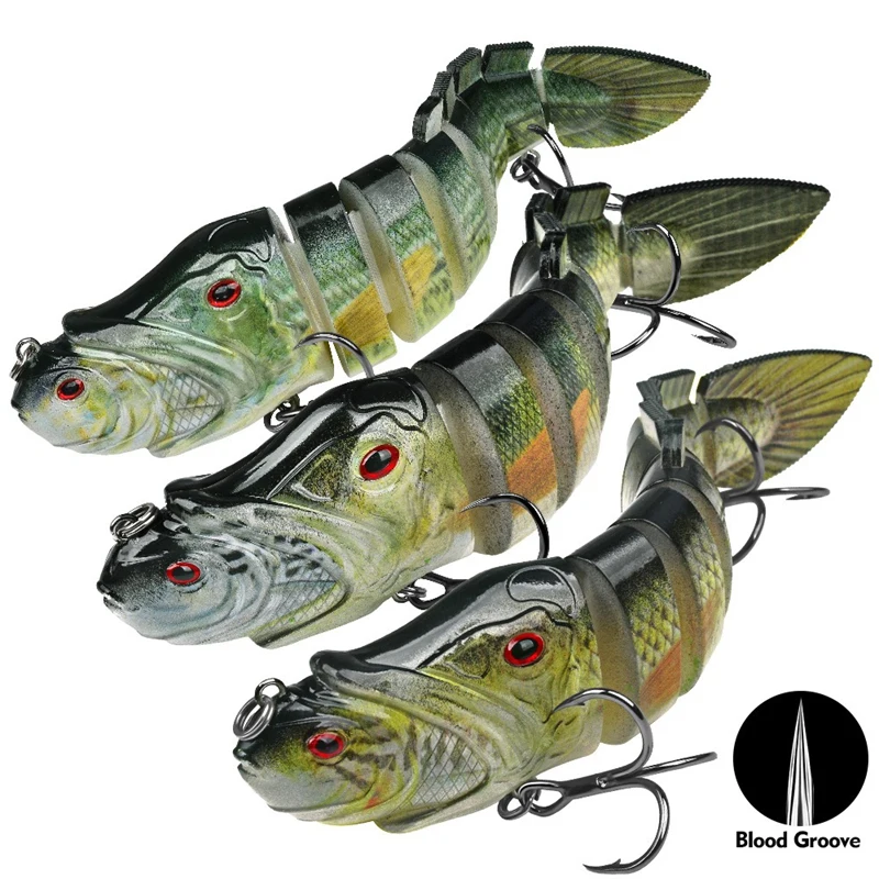 8-Segment Multi Jointed Swimbait Fishing Lure Realistic Hard Artificial Bait for Bass Pike Freshwater Saltwater Fishing Gear