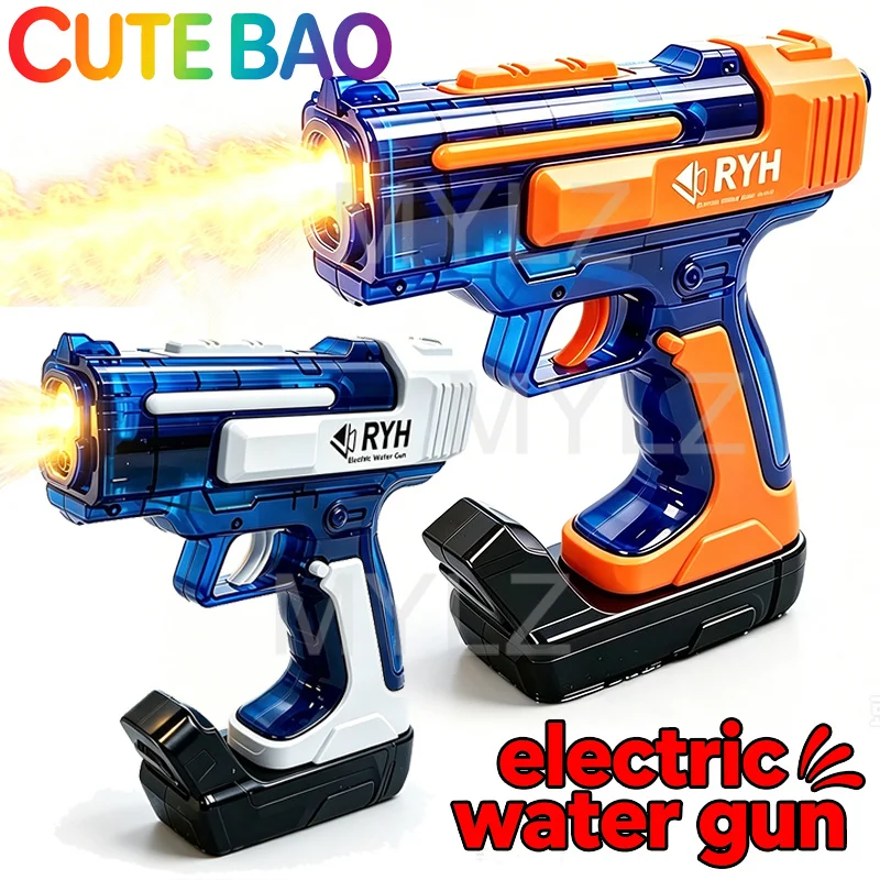 Elektrische Wasserpistole mit Lichtern, Dauerfeuer-Spritzpistole, Outdoor-Spielzeug, Wassersprühgerät, Nebelsprühpistole, Kinderspielzeug, Geschenk