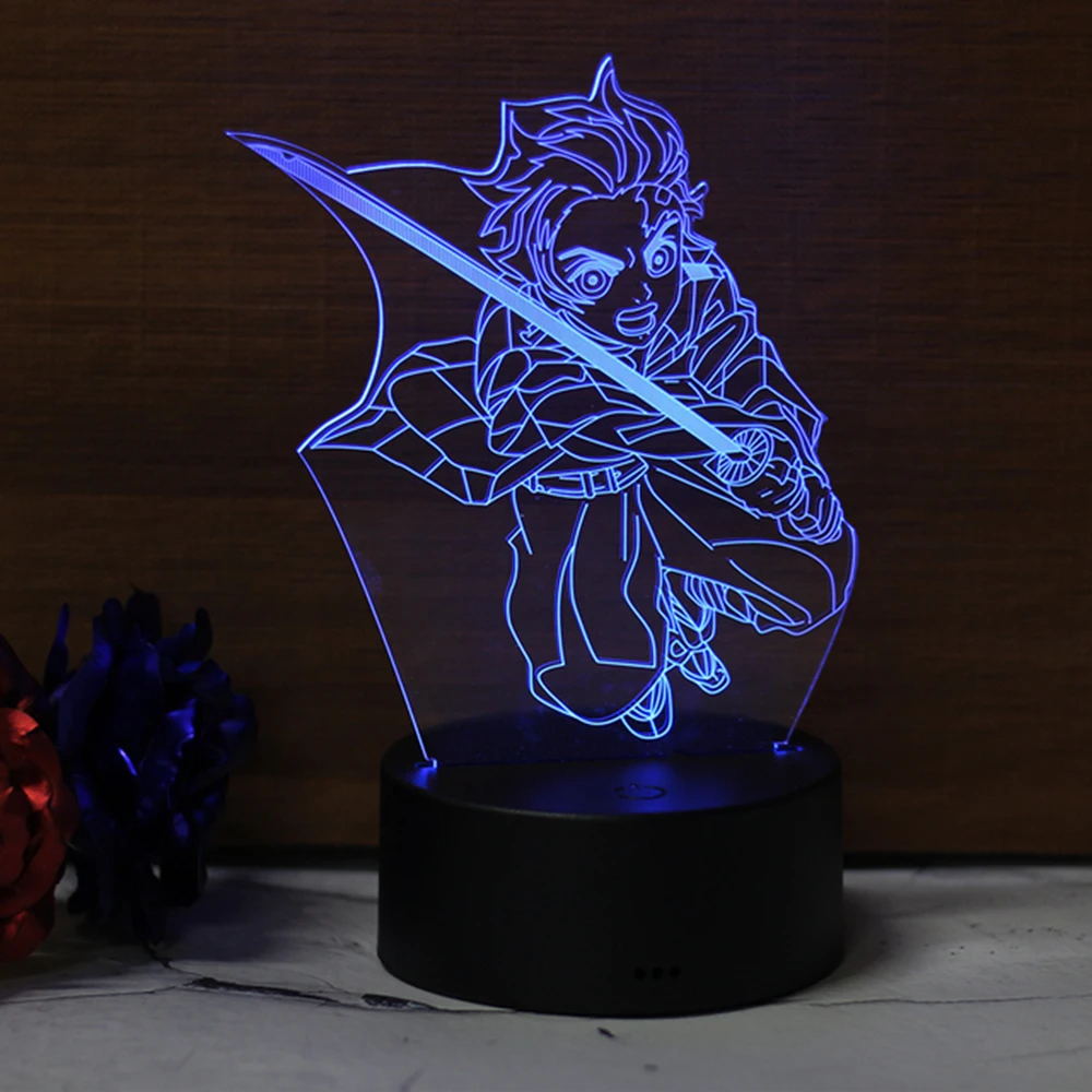 Kimetsu No Yaiba Nezuko Kamado Figure Led Night Light for Bedroom Decor Nightlight Kids Child Table 3d Lamp Demon Slayer Gift