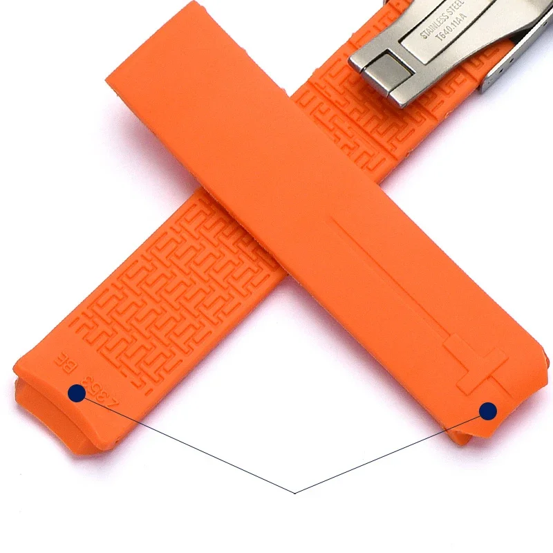 For Tissot T-TOUCH T013 T047 20mm 21mm Soft Silicone Rubber Watch Band Black Orange Sport Waterproof Watch Strap T091 T013420A - view 4