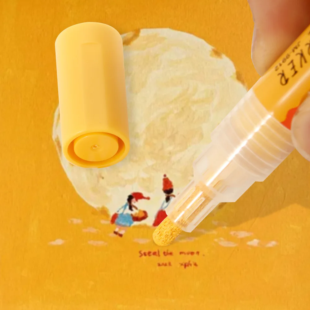 12/24 لونًا من علامات الفن الملونة للرسم على ورق الصخور المعدني للأطفال هدية أدوات مكتبية فنية للوازم المدرسية.