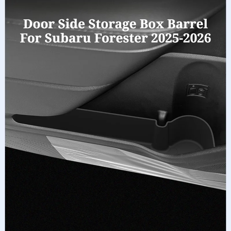 Door Side Storage Box Barrel For Subaru Forester 2025-2026 TPE Door Pocket Organizer Stowing Tidying Car Interior Accessories