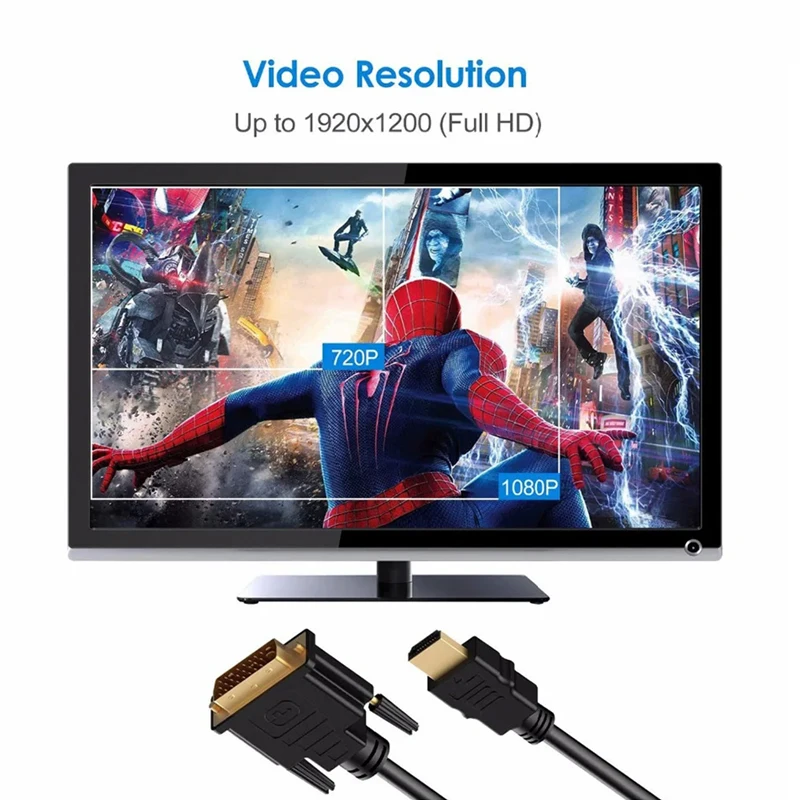 HDTV-compatibile con cavo DVI maschio 24 + 1 DVI-D adattatore maschio convertitore da 1080P DVI a HDTV per TV BOX proiettore per PC DVD