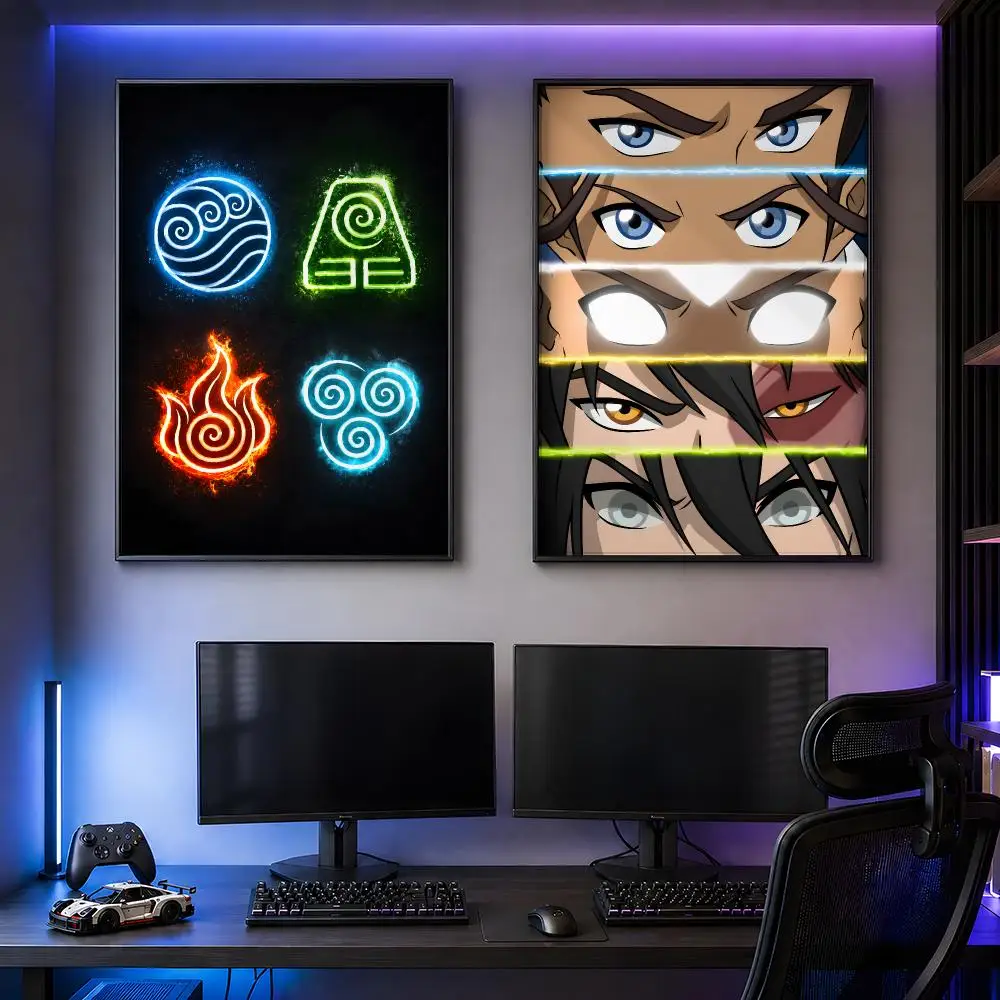 Animation A-Avatar The Last Airbender Fantasy Poster PP Self Adhesive Decorative HD For Garage Gaming Room Living Room Gift