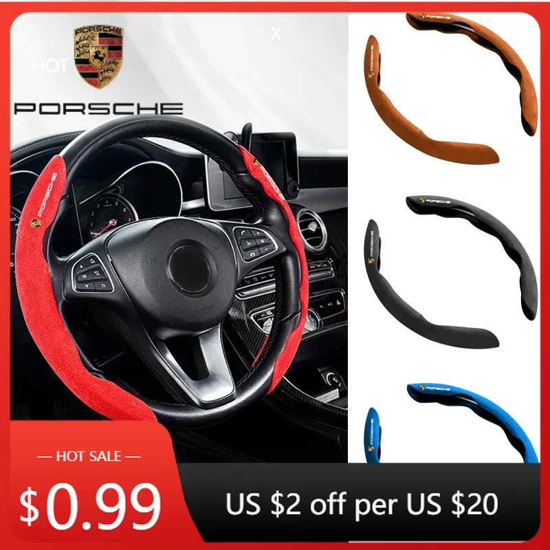 

Car Sticker For Porsche Cayman Cayenne 911 Macan Suede D Shape Car Breathable Steering Wheel Cover For Porsche Panamera Cayenne