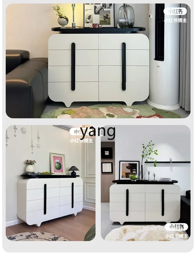 LMM dining side cabinet living room wall storage multi-functional solid wood cabinet