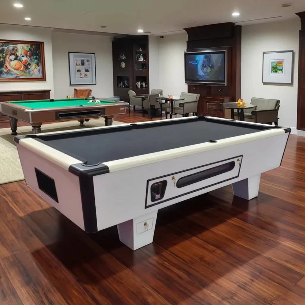 

Premium 9ft Coin Pool Table With Solid Wood Frame And Premium Slate Bed Classic Pool Table