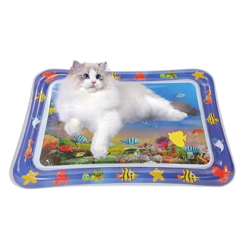 Sensory Water Mat Water Sensory Pad Thickened Water Sensor Mat for Kids Interactive Entertainment with Fish Feel Cool Comfort