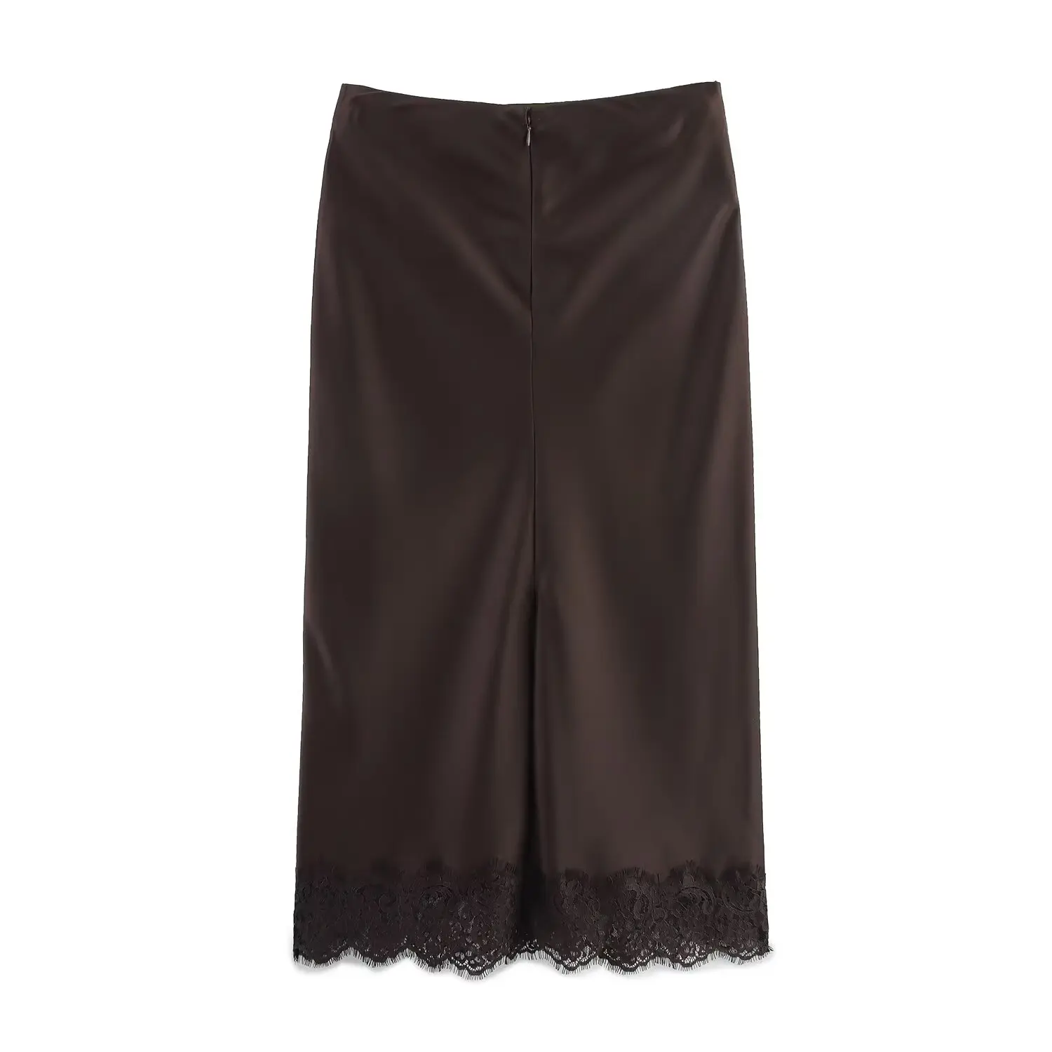 Sexy elegante feminino café meia saia conjunto feminino novo fora do ombro rendas guarnição cami topos ou senhora com bainha dividida midi mancha saia