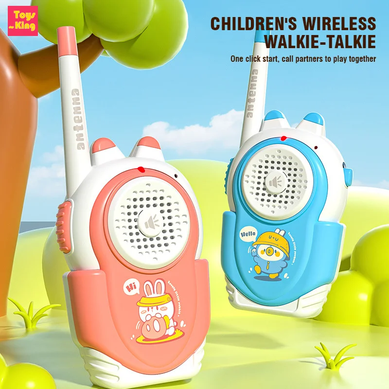 Talkie-walkie sans fil pour enfants, 2 pièces, téléavertisseurs de dessin animé, interphone à distance, jouets d'extérieur pour enfants, jeu éducatif d'interaction Parent-enfant