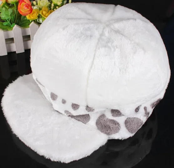Anime One Piece Figuren Trafalgar Law Hut Cosplay Kostüme Unisex Weiße Punktmütze Zubehör Baseballkappe Sammlung Fangeschenk