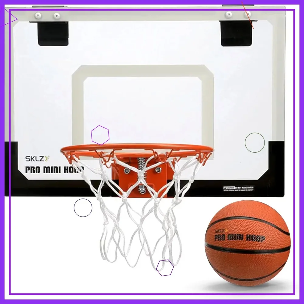 

Pro Mini Indoor Basketball Hoop - Over Door Portable for Home, Dorm, Office & Gifts