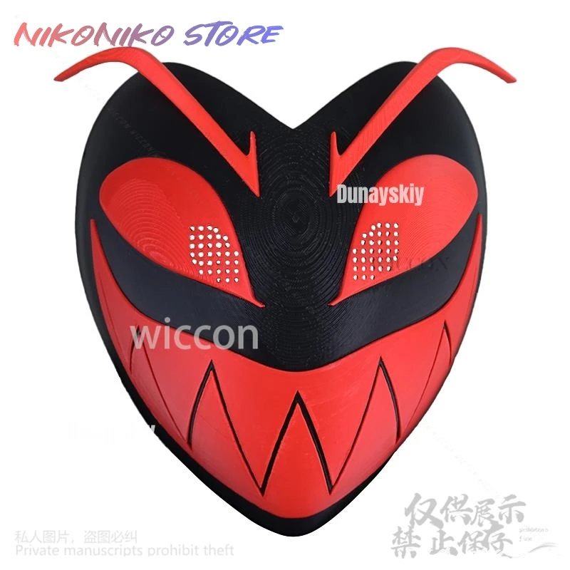 أنيمي فندق تأثيري آدم الكرتون زي أغطية الرأس أحمر أصفر ثلاثية الأبعاد الدعائم البلاستيكية الصلبة هالوين عيد الميلاد كوس Hazinn مخصص