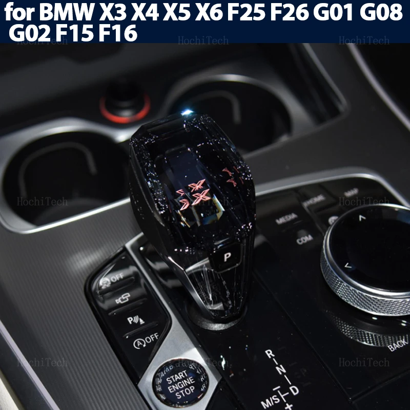 

Crystal LED Gear Shift Knob Shift Head Crystal Gear Lever Head New Auto Parts for BMW X3 X4 X5 X6 F15 F16 F25 F26 G01 G08 G02