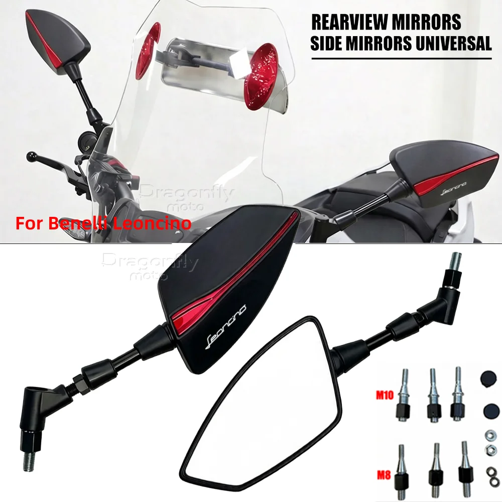 Für Benelli Leoncino 500/LeonineX Motorrad-Rückspiegel Roller E-Bike Rückspiegel Konvexer Seitenspiegel 8mm 10mm