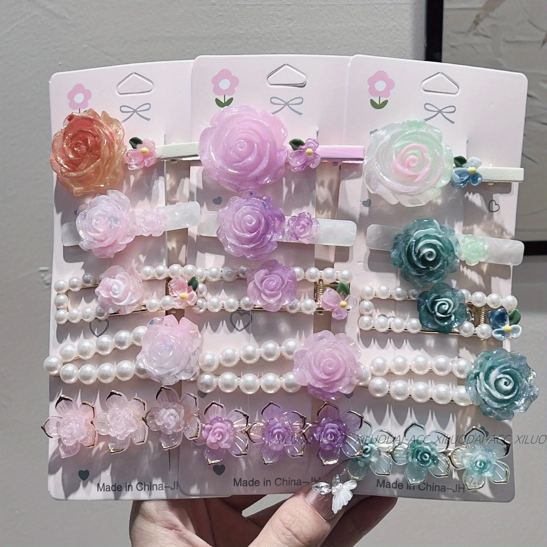 Teen Girl Hair Clips for Bangs, Sweet-Edgy Duckbill Clips wi