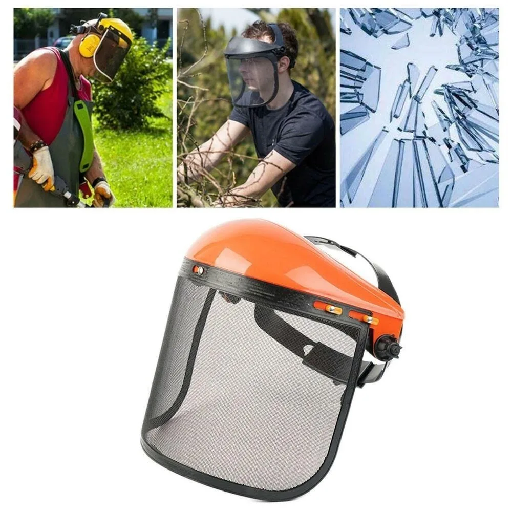 New Metal Mesh Chainsaw Helmet Splash Prevention Sponge Lining Mesh Face Shield Large Mesh Breathable Safety Helmet Outdoors
