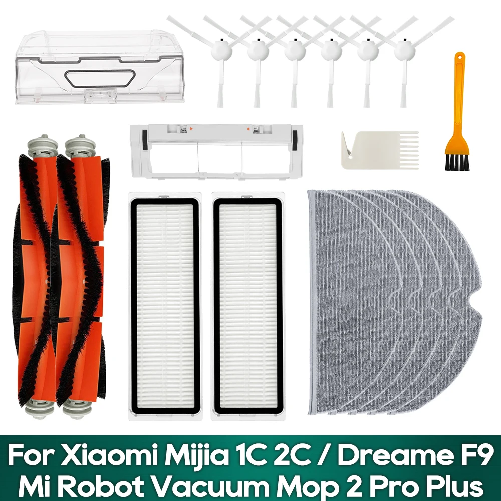 

Совместимо с Dreame F9 Pro, F9 / Xiaomi Mijia 1C 2C 1T STYTJ03ZHM Аксессуары Запасные части Роликовая щетка Фильтр Гепа Салфетка для уборки