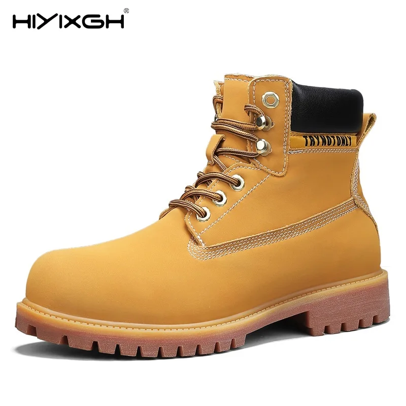 

Мужские высокие ботинки из натуральной кожи, высококачественная женская кожаная обувь, уличная спортивная обувь, нескользящие ботильоны на шнуровке