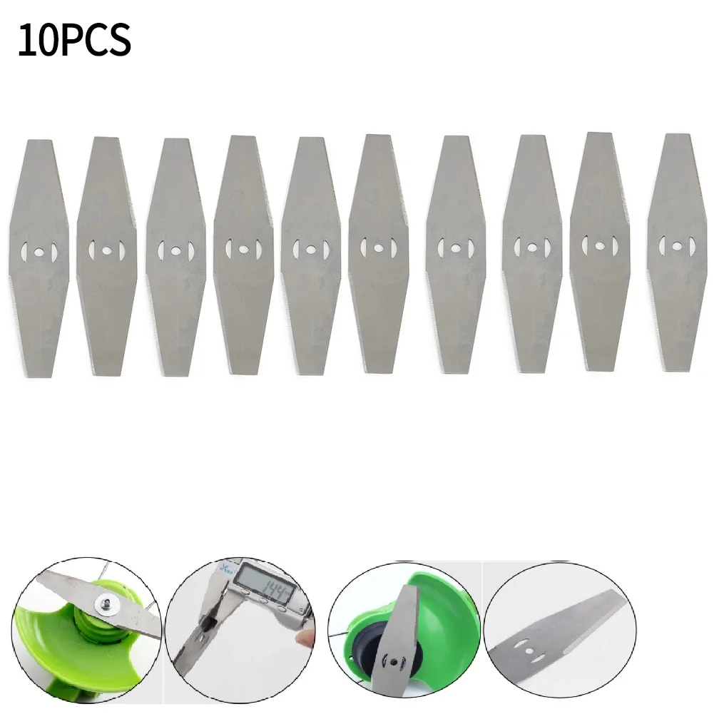 10pcs Metal Grass String Trimmer Head Replacement Saw Blades Lawn Mower Fittings Garden Grass Trimming Blades Prune Tool