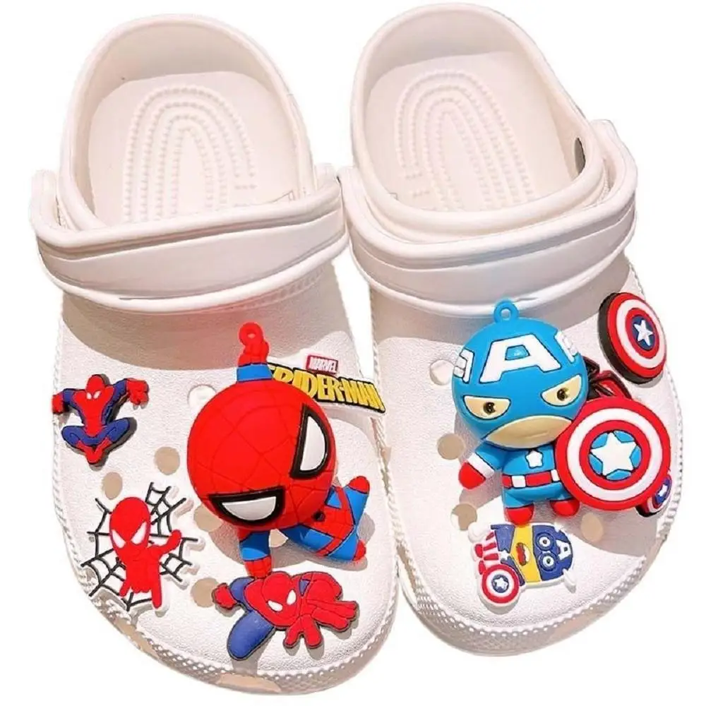 

Anime Spider Man 3D Stereo Hole shoe accessories Disney Anime Series Shoe Charms DIY Detachable Soft Rubber Decorations Buckles