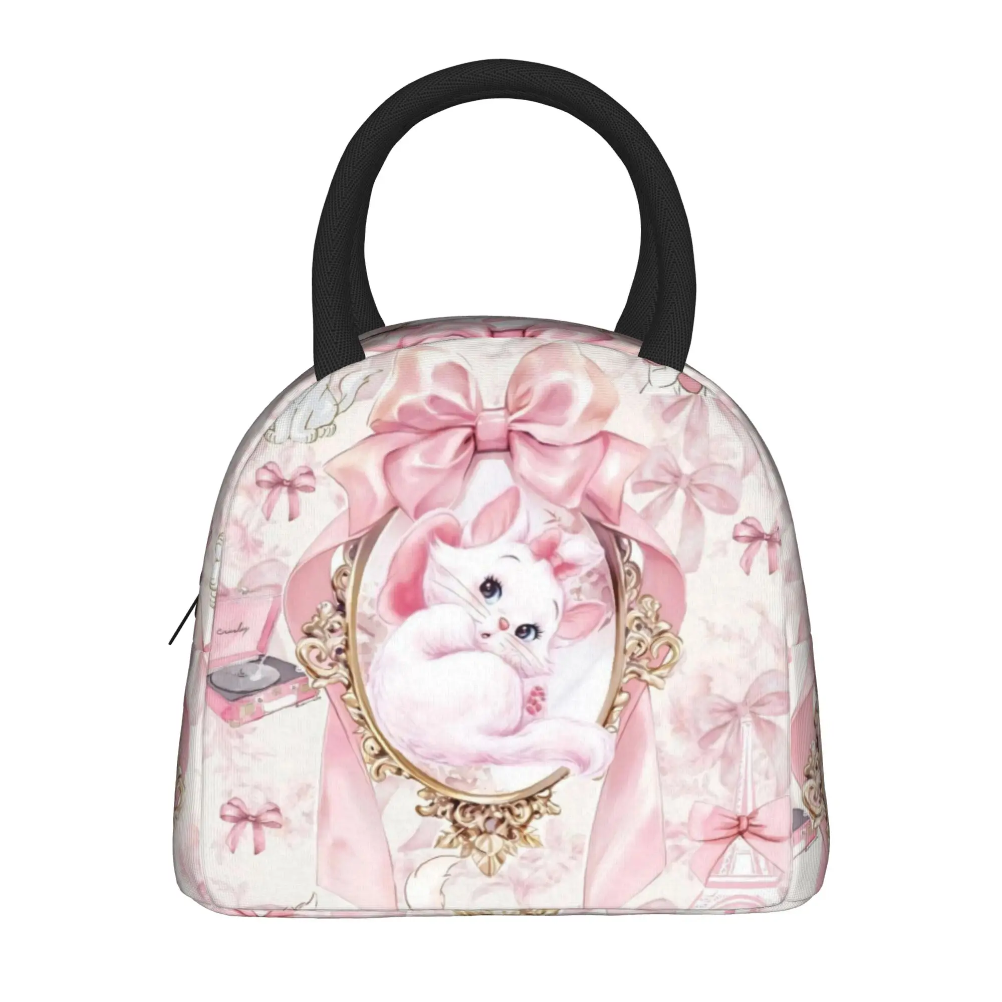 Cartoon Marie Cat Aristocats  Insulated Lunch Bags Thermal Bag Meal Container  Large Tote Lunch Box for Men Women Beach  Picnic
