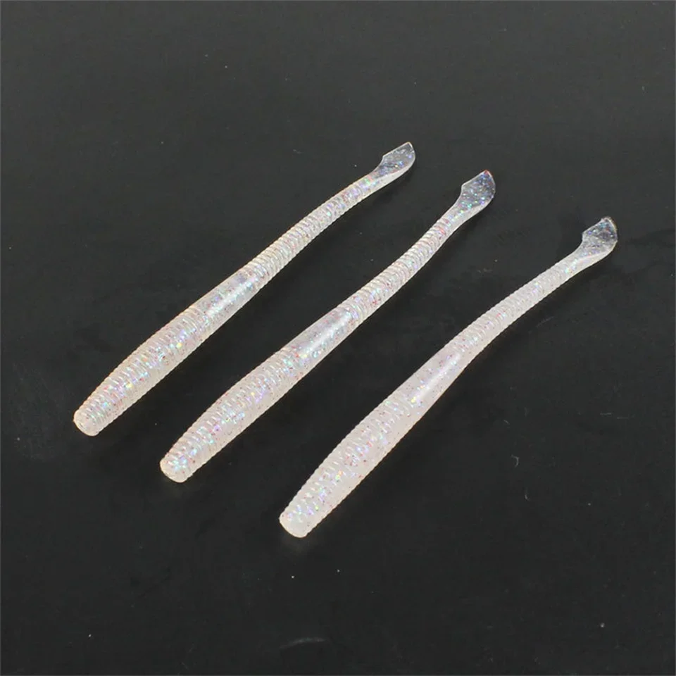 MUKUN 10 Stück Weichköder 10cm 2,3g Silikon-Wurm Sinkender Minnow Swimbait Wobbler für Süßwasser Bass Hecht Weiche Angelköder – Detail 2