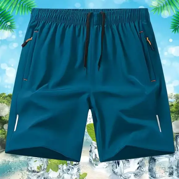 Herren Schnelltrocknende Sportshorts mit Reißverschlusstasche, elastischem Bund und Kordelzug, lässige Workout-, Lauf- und Fitness-Shorts, kurze Hosen für Männer, Sommer, Outdoor-Sport – Detail 6