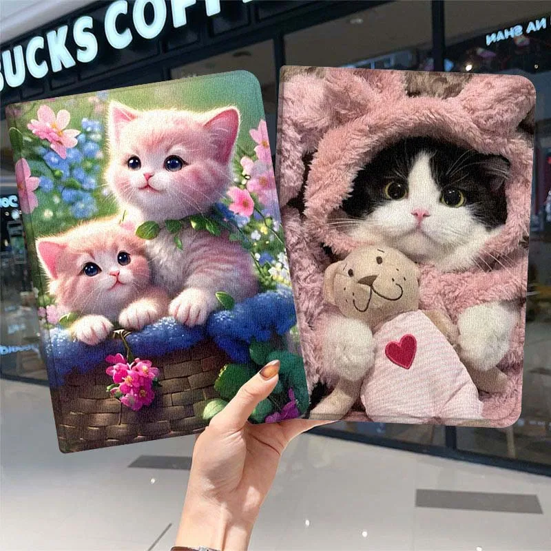 

Cartoon Cute Cat Pattern Tablet Case For Samsung Galaxy Tab A A7 A8 A9 A11 S6 S11 Lite Plus 10.1 10.4 10.5 Inch