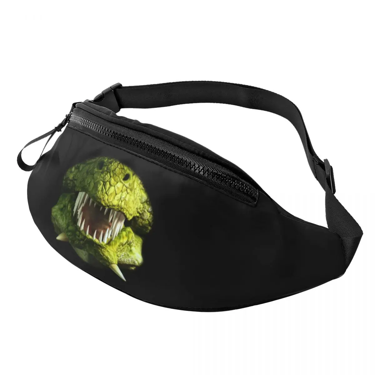 Custom T-Rex Dinosaur Dragon Teeth Fanny Pack Men Women Crossbody Waist Bag for Traveling Phone Money Pouch