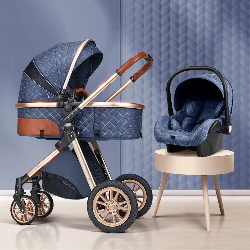 

Baby Stroller Multifunctional High Landscape Newborn Stroller Lightweight Folding Two-way Swivel Seat Four Wheel Stroller