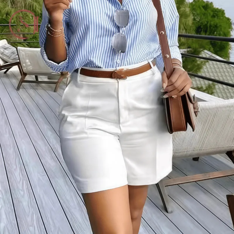 Women's Shorts New Arrival Fashion Women New Summer Solid Street Wear Trendy Ladies Trouser High Waist Casual Shorts