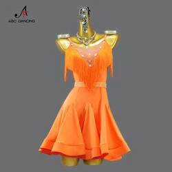 New Latin Dance Skirt Standard Ballroom Fringed Dresses For Women Practice Wear Line suit Prom Costume Ladies Sports Girls Samba