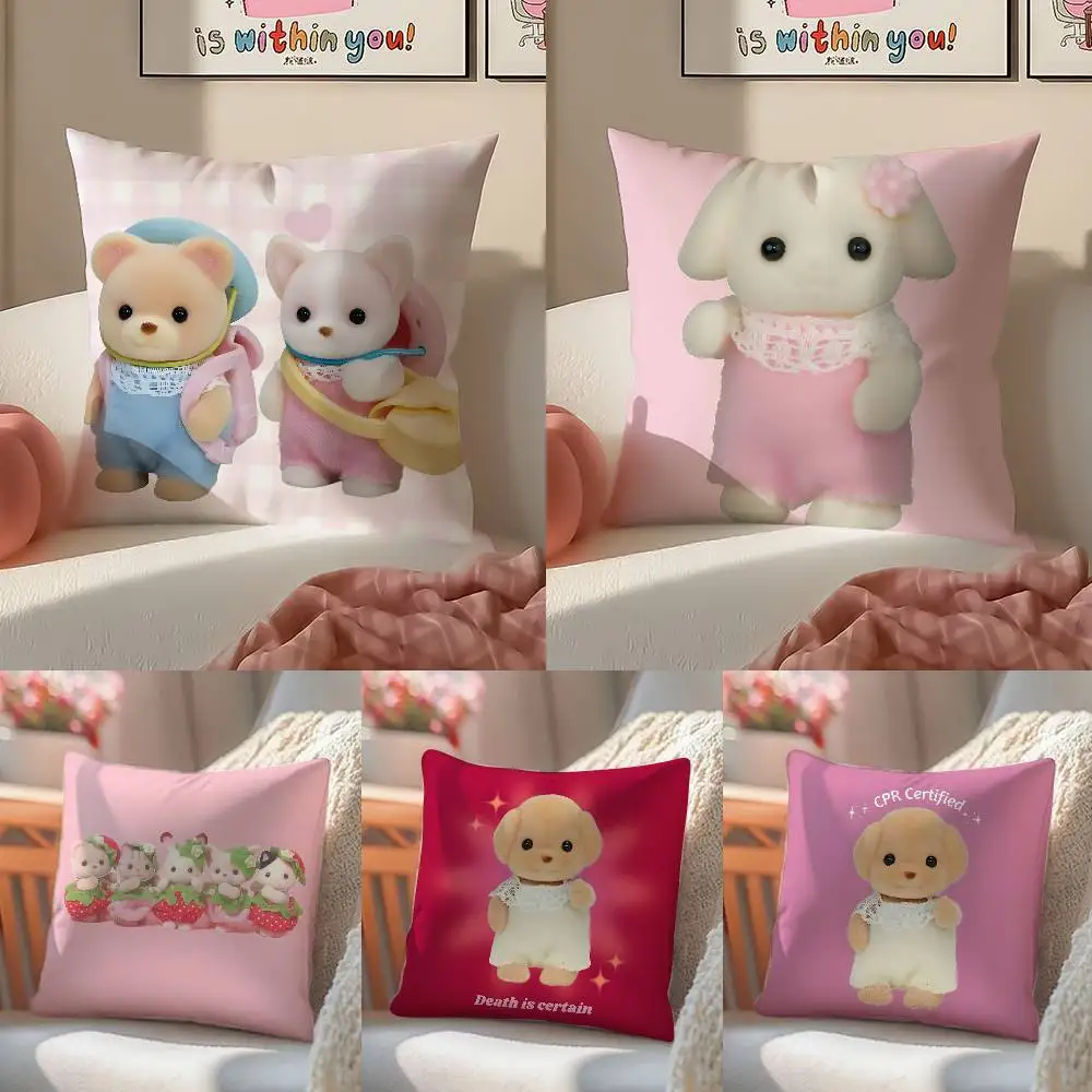 S-sylvanian F-families Kissenbezug Wohnzimmer Sofa Stuhl Kissenbezug Home Raumdekoration ohne Kissenkern