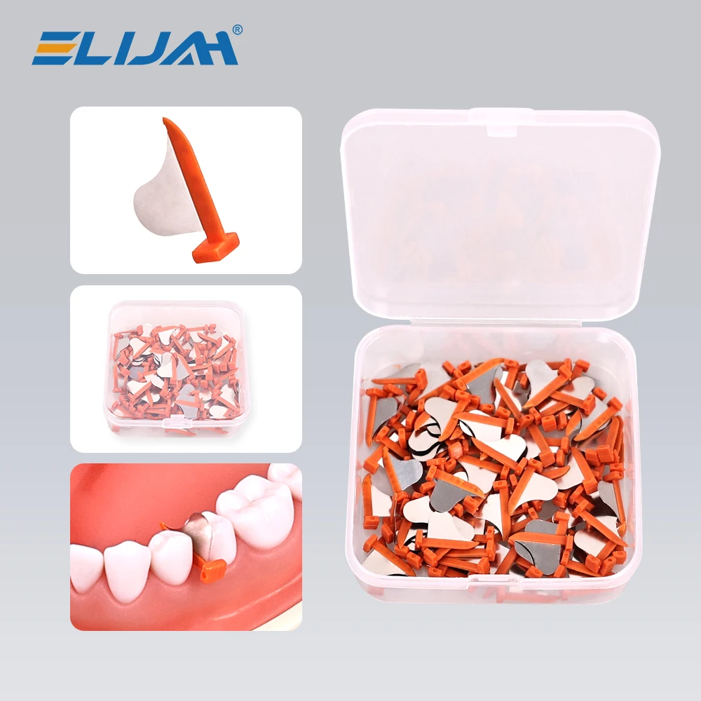 100pcs/Box Dental Prime Teeth Interproximal Plastic Fender Wedge with Protection Steel Matrix Protects Gingiva Blades Wedges