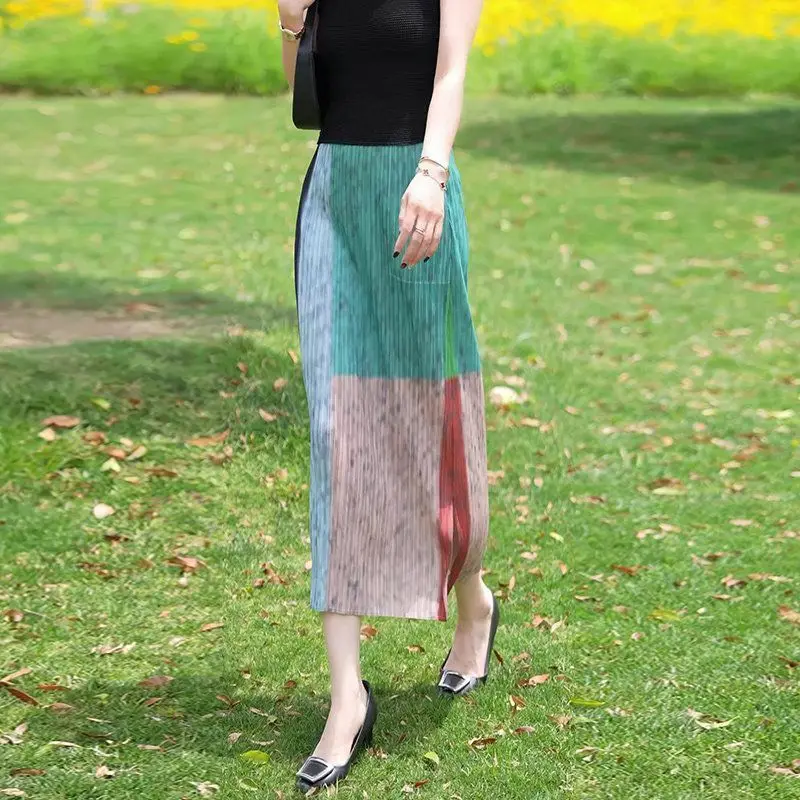 This year's popular new skirt, wasteland style new pleated color matching skirt  vintage y2k clothes Regular Fit
