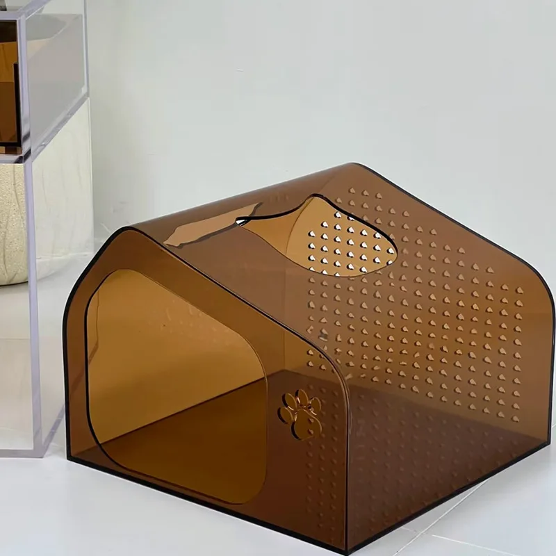 Mesita de noche italiana con forma de nido para gatos, acrílico de estilo moderno, muebles personalizados para mascotas, esquina creativa compartida de unos lados