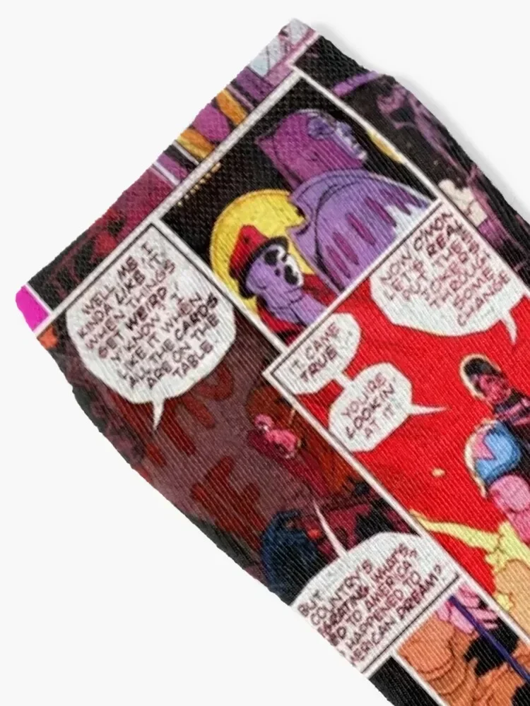 Watchmen Panel Collage Socks أنيمي الرياضة الملونة الرجال الجوارب الفاخرة العلامة التجارية النسائية