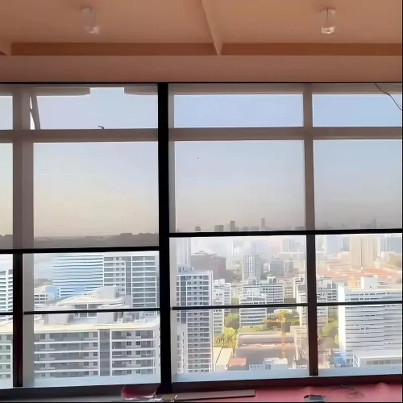 2026Customized Electric Inclined Roller Blinds Windproof Sunshade Curtains with Remote Control for Balcony
