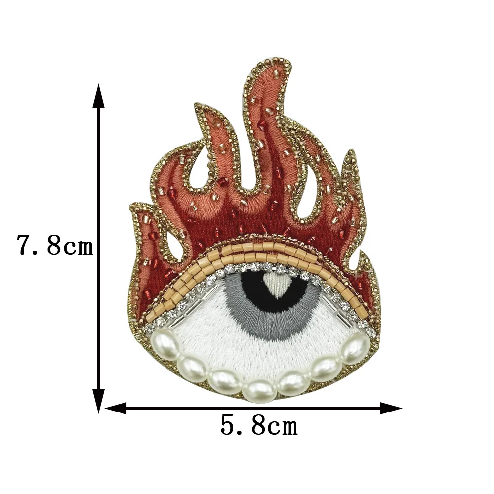Nail Beads Embroidery Heart Shaped Eye Cloth Stickers Brooch Men's and Women's Accessories Pin Festival Personalized Decoration