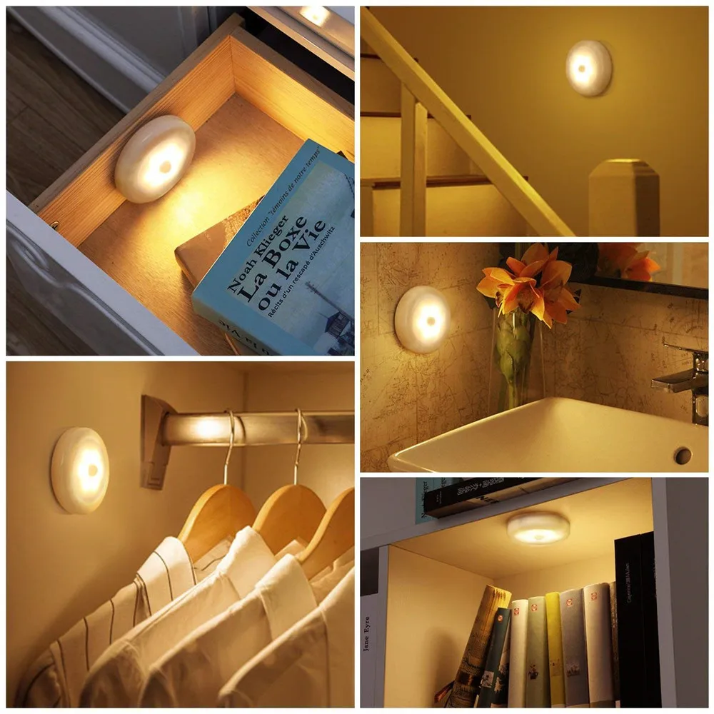 Wireless intelligent human body light sensing small night light 4.5V 0.5W mini sensing wardrobe light corridor night light