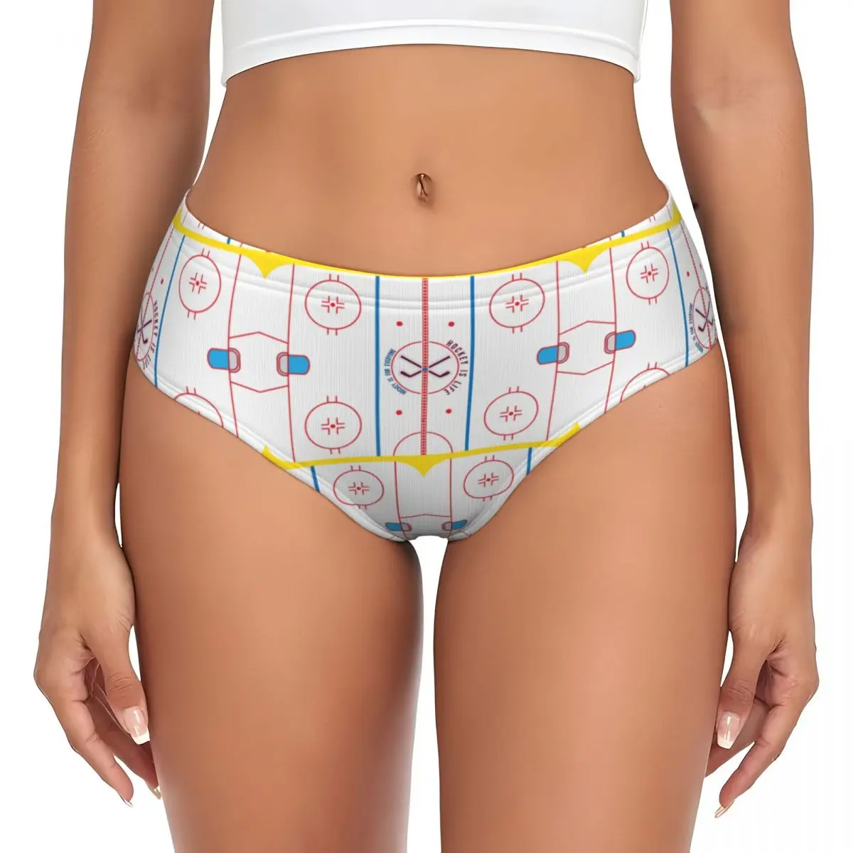 Custom Hockey Is Life Rink Panties Briefs Women's Comfort Briefs Underwear Breathable Female Underpants