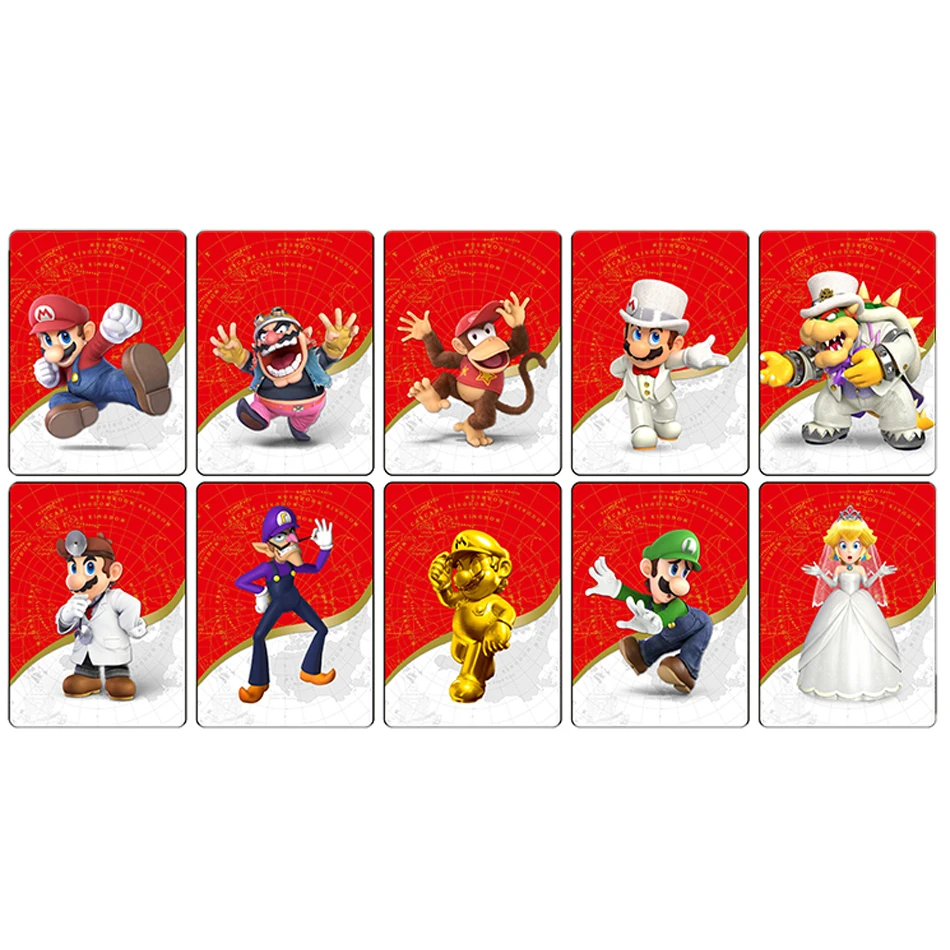 New 10 Super Mario Odyssey Amiibos Cards For Super Mario Odyssey Mario Bowser PrincessPeachLatest Edition Costume Decoration